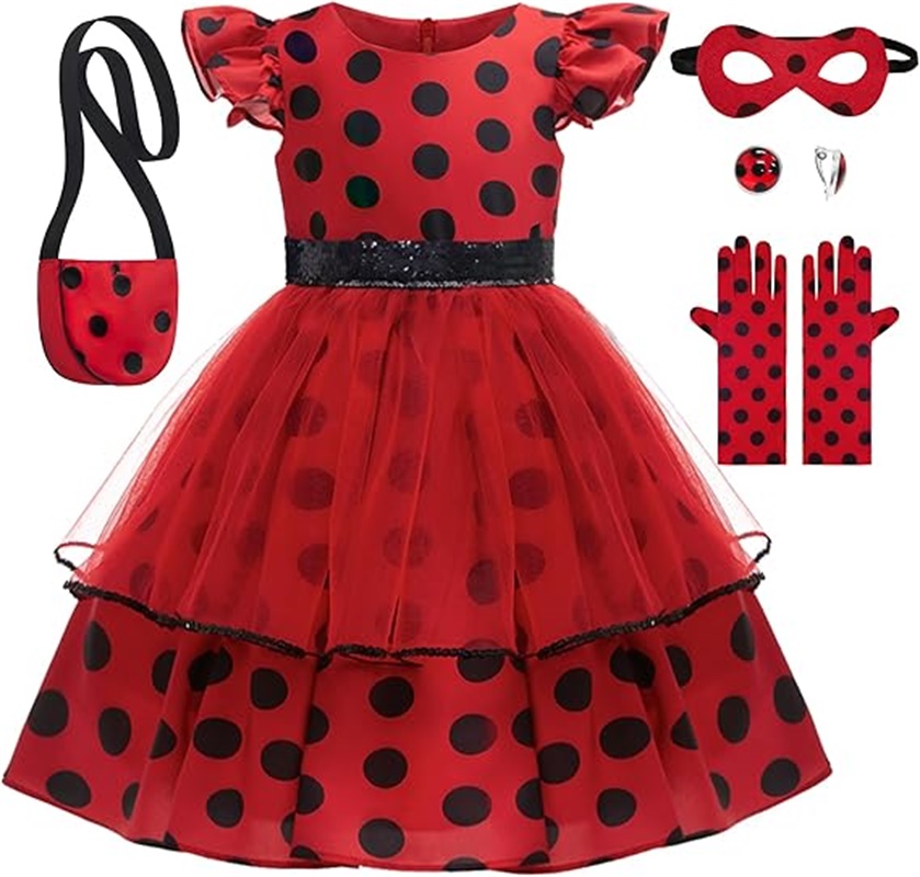 Girls Cosplay Costume Polka Do - огляд і ціна Kids Face Mask