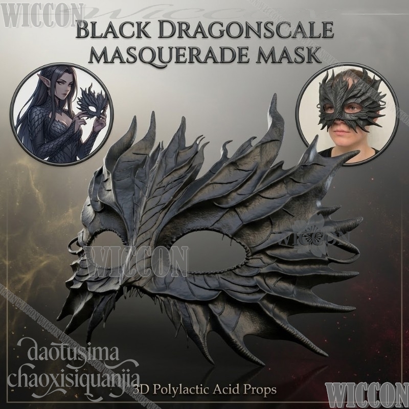 Black Dragonscale Masquerade M - огляд і ціна Black Face Mask Pack